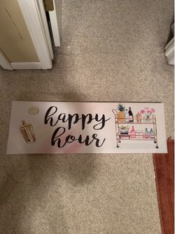 “Happy Hour” apartment decor sign