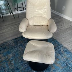 Leather Love Seat Couch And Reclining Chair.