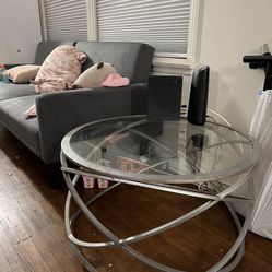 Living Room Round Glass Coffee Table