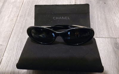 Chanel Oval Sunglasses Black Acetate