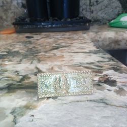 100 Benjamin Franklin Ring Gold Size 7 