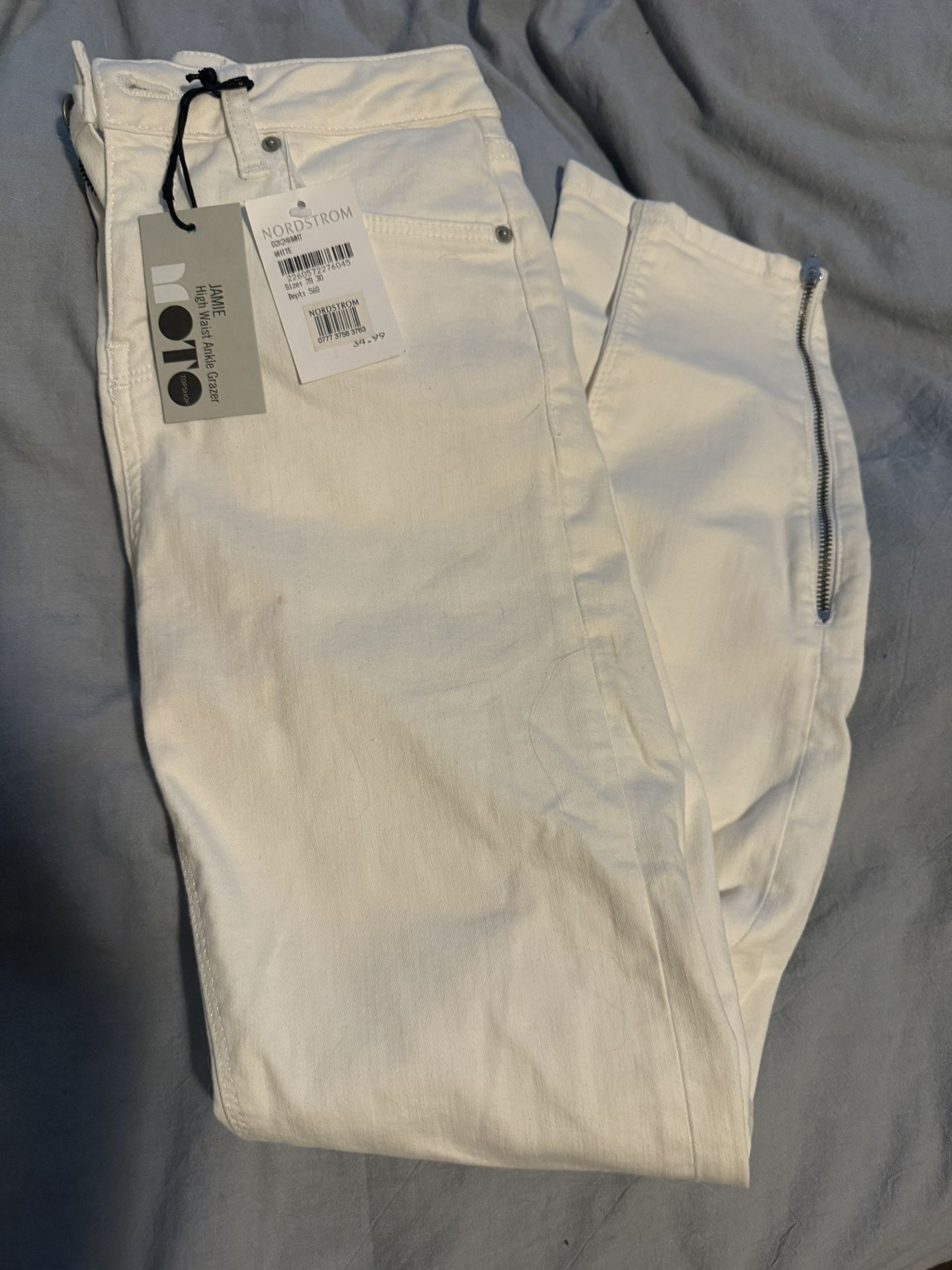 NWT Topshop White Moto Jeans Size 6