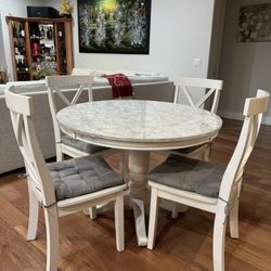 Dining Table Set with 4 Chairs