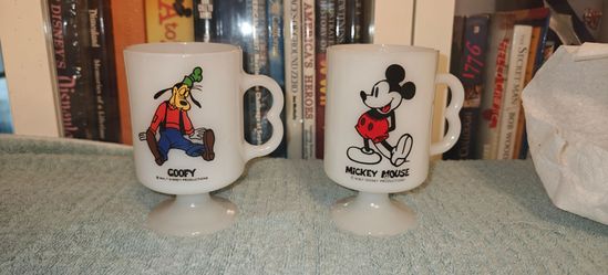 Vintage Mickey Mouse and Goofy footed coffee cup