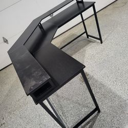 Black Tribesigns L-Shaped Corner Gaming Desk
