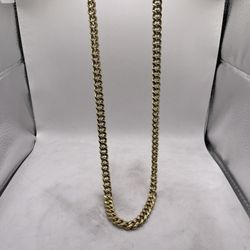 14kt Gold Semi-Hollow Cuban Link Style Chain 