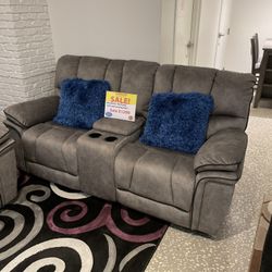 COMFY BARCELONA SOFA LOVESEAT RECLINING SET ONLY $1299! EASY FINANCING💰 SAME DAY 🚚
