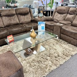 Limited Supply!! Beautiful Chocolate Reclining Sofa&Love Seat On Crazy Deal Now Only $999