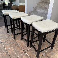 Backless Counter Height Bar Stool Set of 4