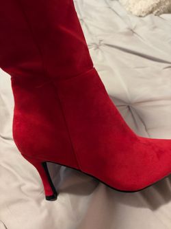 Red calf High boots