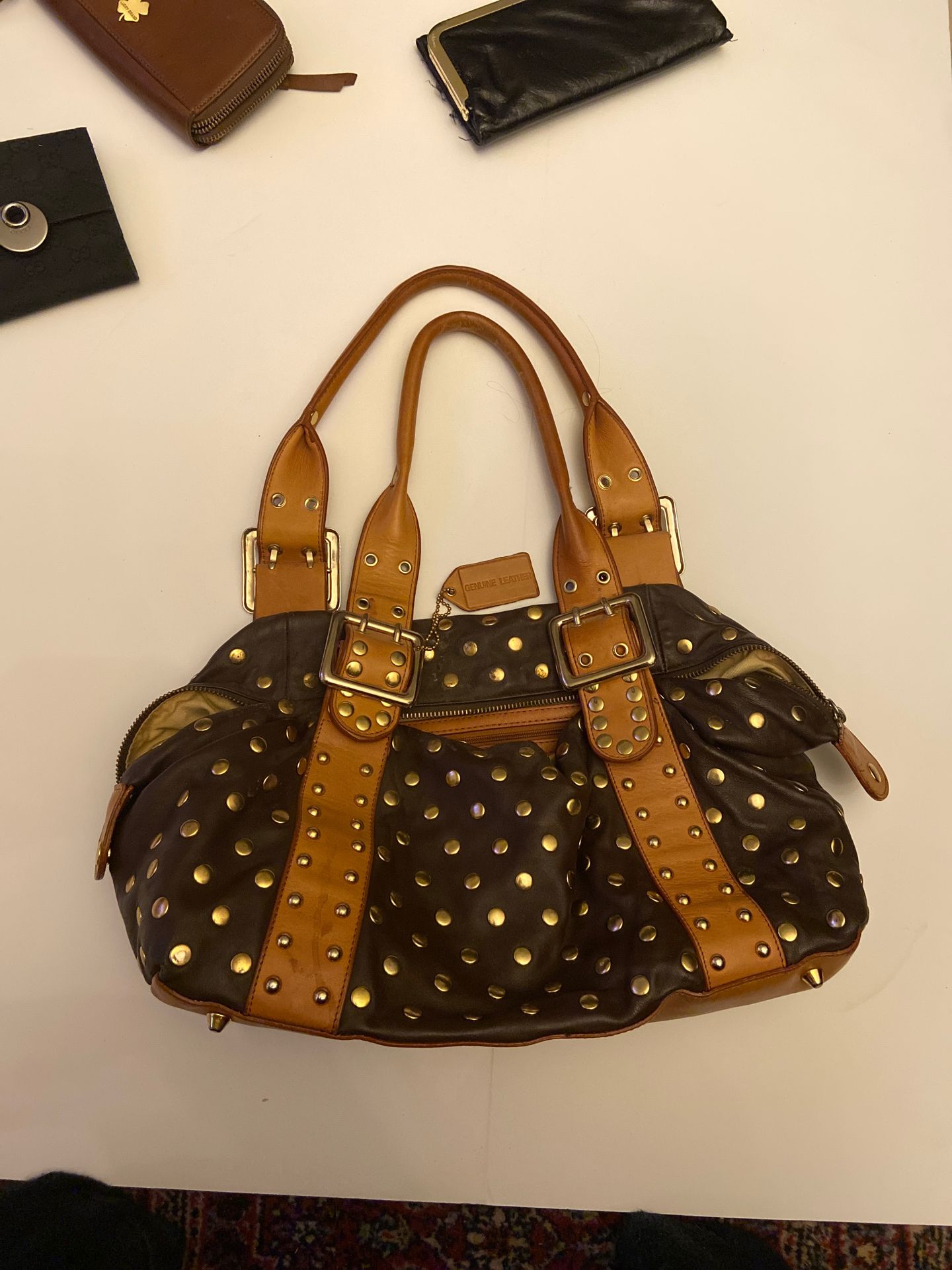 Genuine leather studded purse,All Products : American Fashion Style Bags On Sale