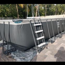 24ft X 12ft X 52in Ultra XTR Frame Rectangular Pool Set with Sa