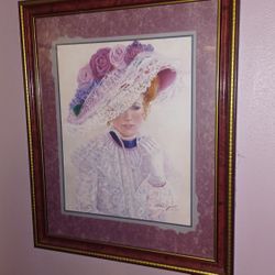 Vintage Framed Bettie Hebert Zelder Thru God's Grace Portrait 1949 Antique Art