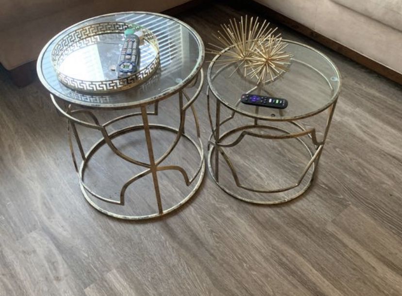 2 Glass coffee / side tables