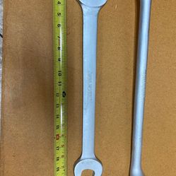 Large tractor wrenches John Deere  20” John Deere factory OEM open end wrench 1-1/2”+ 1-1/4”  and 24” Williams box end 1-5/8” +1-7/16” 