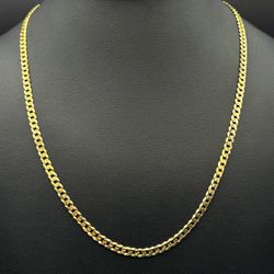 14k solid yellow gold 20.5” curb chain necklace 12 grams 4mm