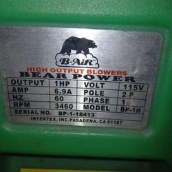 Air Blower B Air 1 Hp