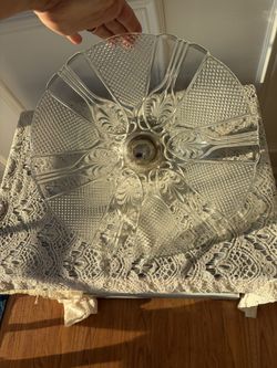 Vintage Glass Pedestal Dish 