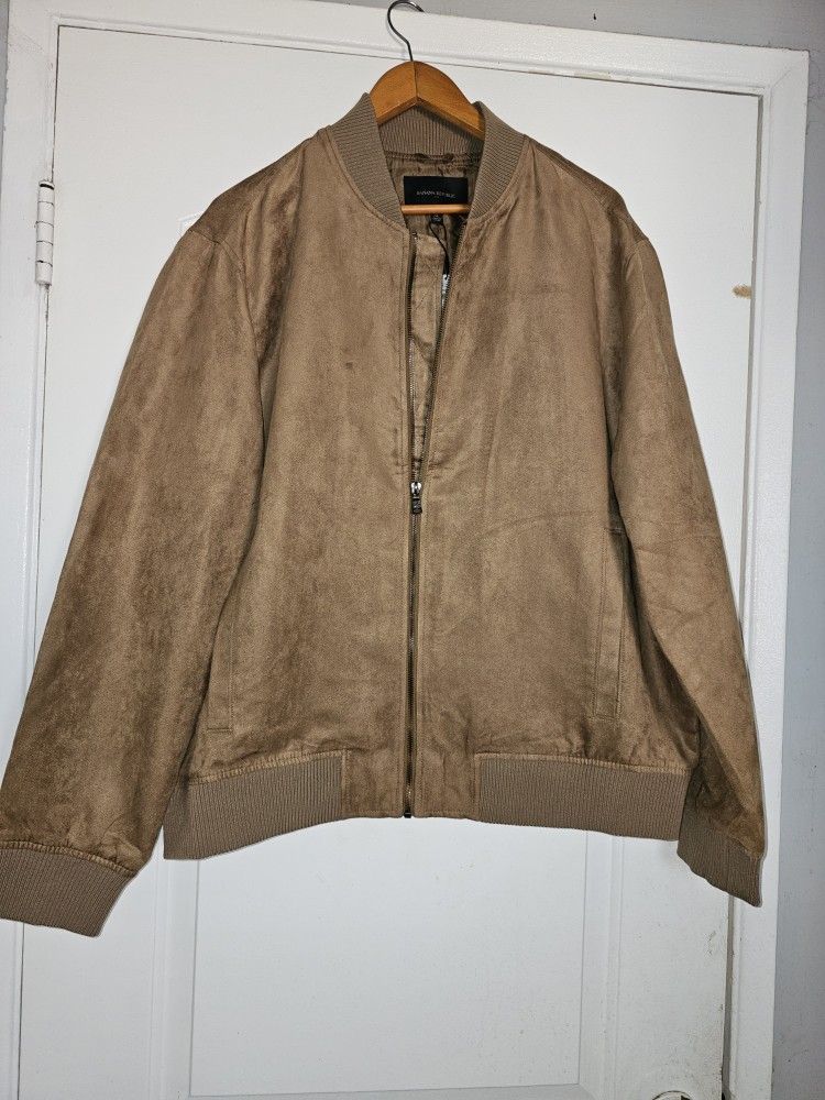 Men's Banana Republic Jacket Xl Faux Suede Leather Chamarra