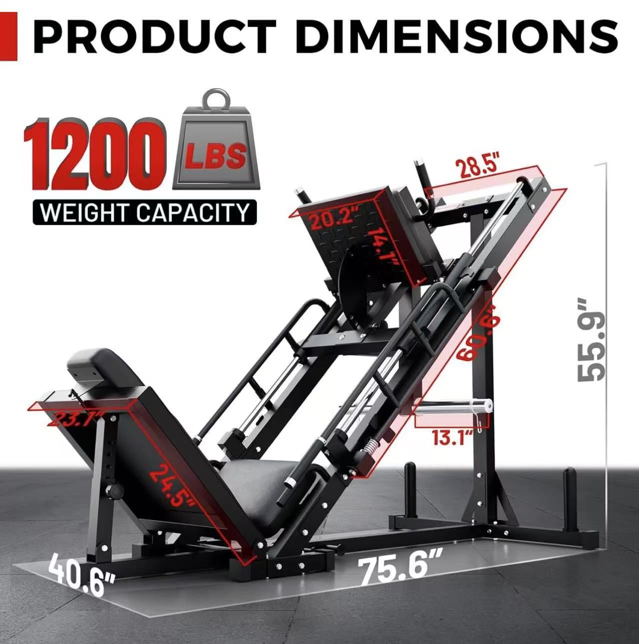 🥨RitFit Leg Press Hack Squat Machine, Professional Adjustable Leg Press Machine for Home Gym with Linear Bearing, Specialty Hack Squat Machine
