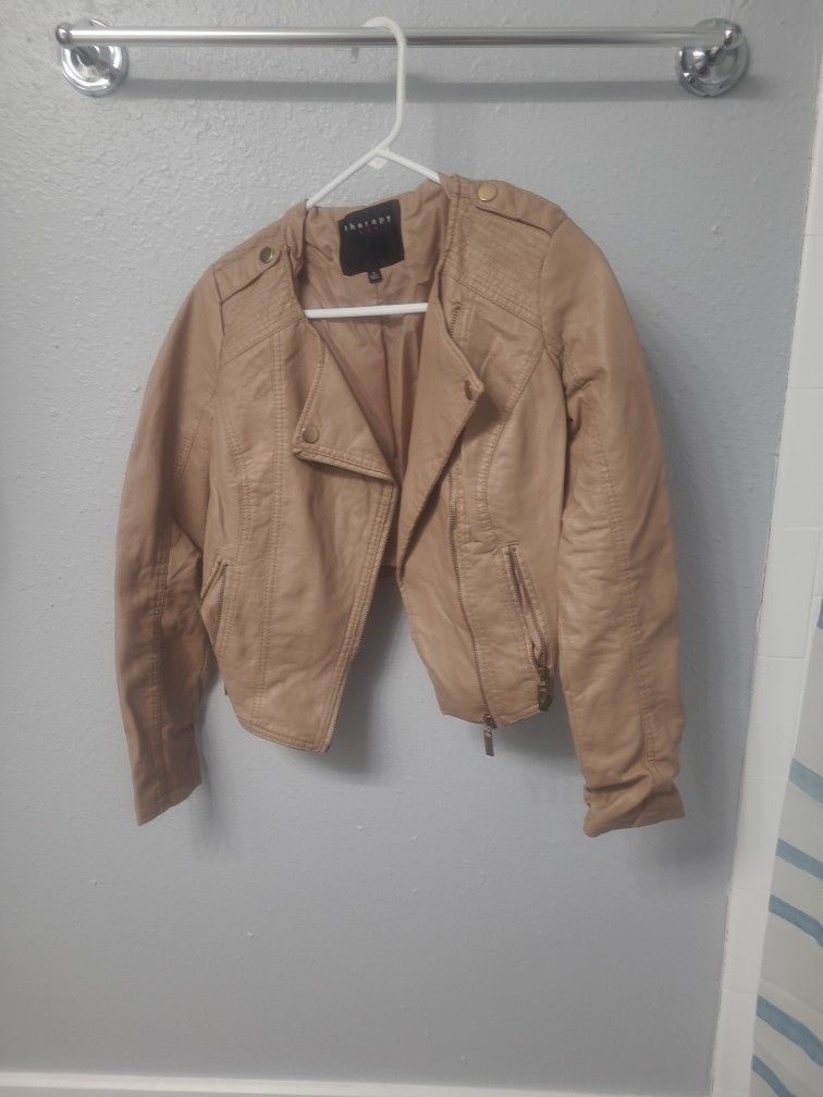 Small Faux Leather Crop Jacket