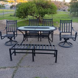 Patio Furniture Table And 4 Chairs & Bench 