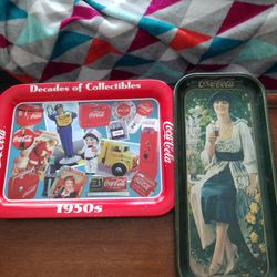 Set Of Vintage Coca-Cola Metal Trays