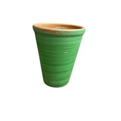 Small Green Painted Ceramic Pot