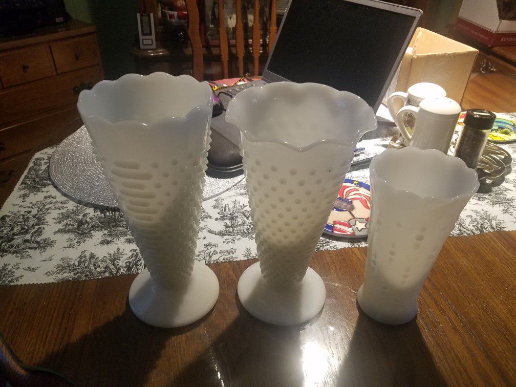 Milk Colored Vases