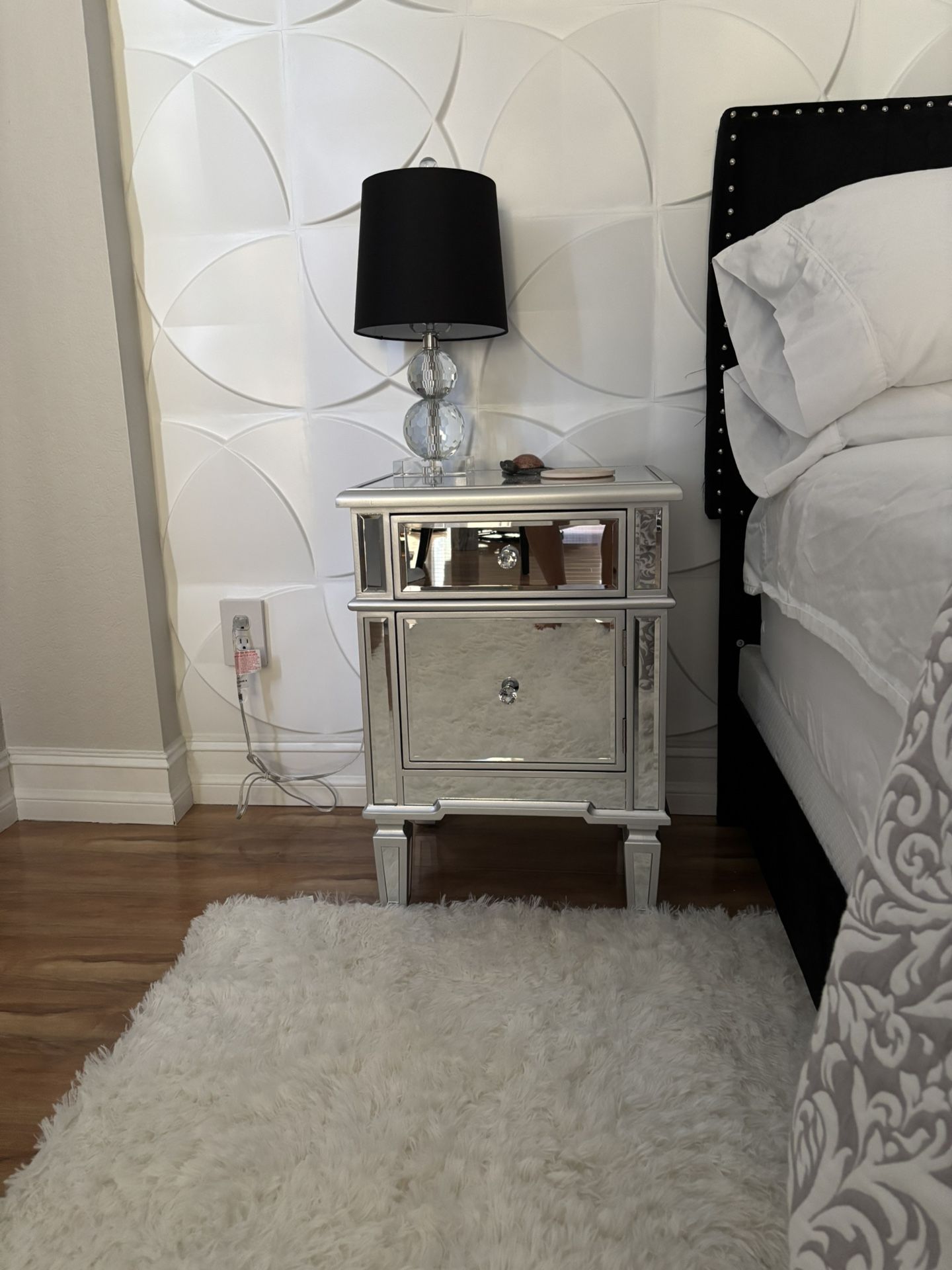Mirrored Night Stands Set of 2