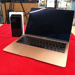 Apple MacBook Air Gold Rose i5 and iPhone SE (3rd Gen) 