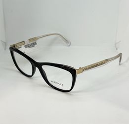 Versace MOD. 3255 GB1 Women's Black / Gold Cat-Eye Eyeglasses Frame - 54-17 140