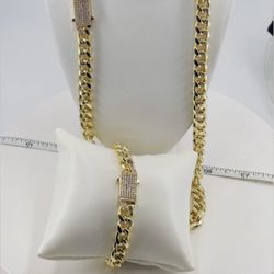 Cuban Link Chain Curb 18K Gold Plated Bracelet Jewelry for Men