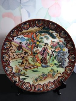 Famille Rose Charger Plate Qing Dynasty Chinese Antique Porcelain Hand Painted