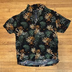 Denim & Flower Button Down Shirt - MED