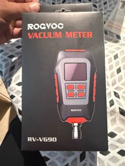 Digital Vacuum Gauge, HVAC Micron Vacuum Meter 1/4 inch SAE with Buzzer Alarm, Pressure Tester for 4 Units, LCD Backlit Display new in box $110