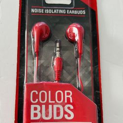Red Color Buds lightweight Headphones New
