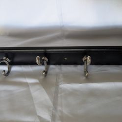 Wood Wall Rail Hooks Garment/ Bag Hooks 6 Wall Hooks