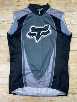 Fox Shirt Men's Medium Black Grey 3/4 Zip Cycling Jersey Pockets MTB Bike