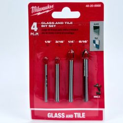 Milwaukee 48-20-8988 Carbide Glass and Tile Drill Bit Set (4-Pack)
