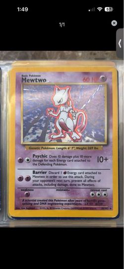 Mewtwo Holo Pokémon Card Base Set 10/102