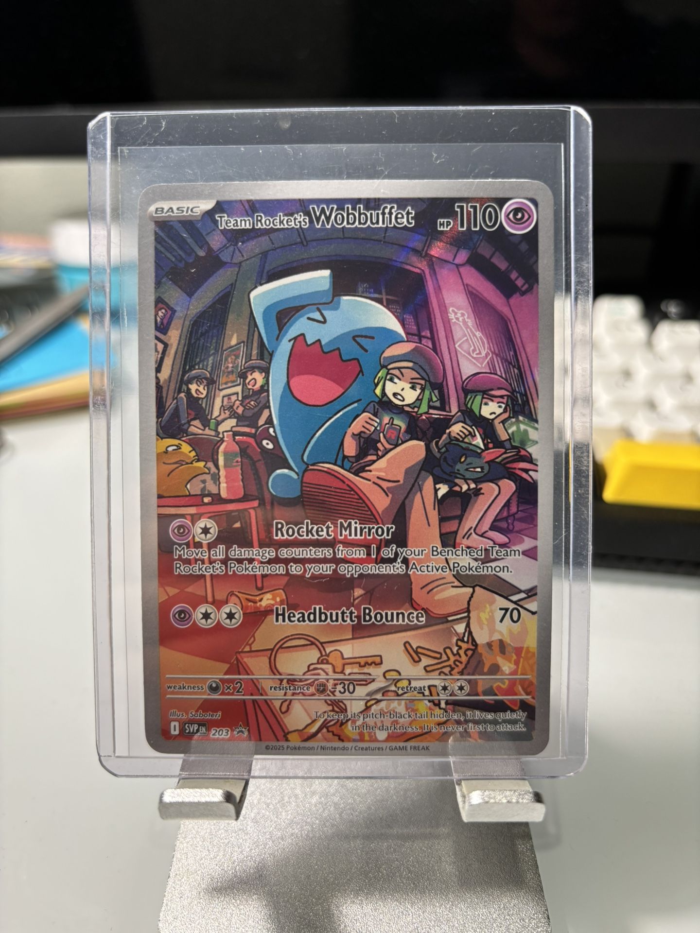 Pokémon TCG Scarlet & Violet Black Star Promo Team Rocket's Wobbuffet 203 NM