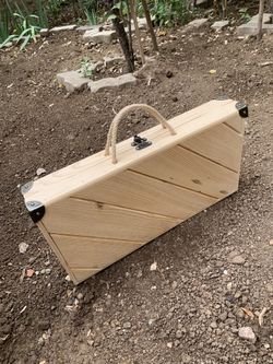 wooden camp table , table 