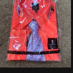 Men Dress Shirt With Tie Size XL
