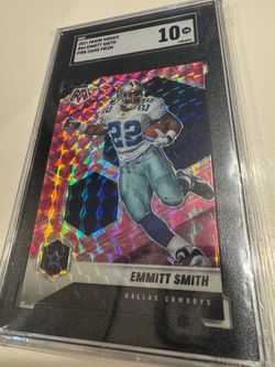 2021 Panini Mosaic Emmitt Smith Pink Camo Prizm SGC 10