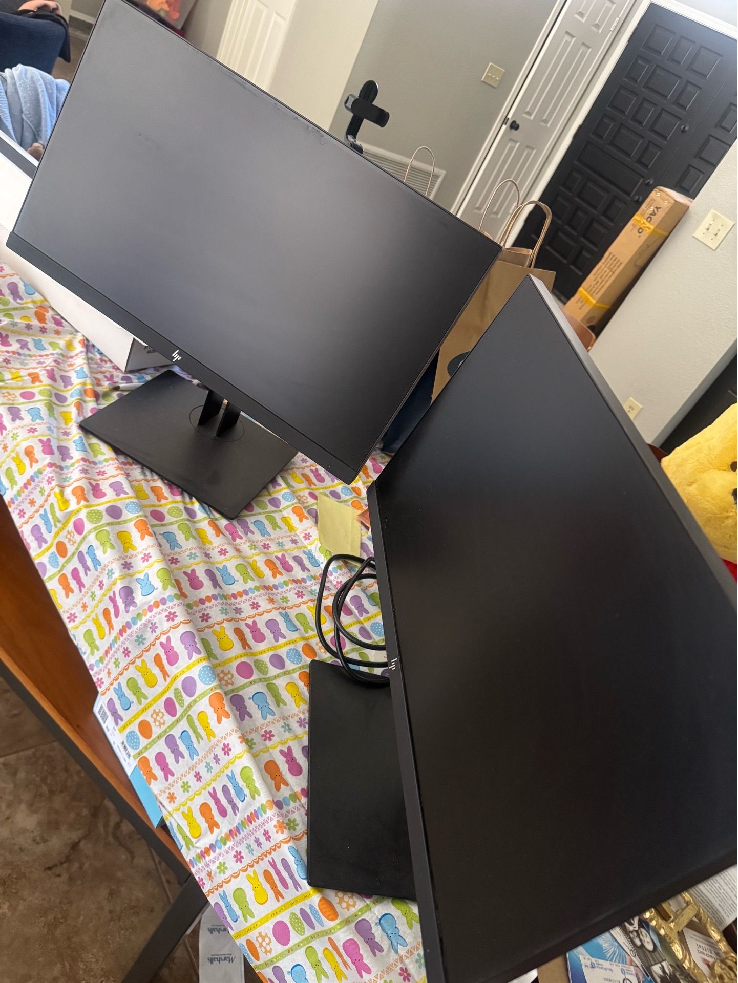 Two HP Z22 HD computer monitors