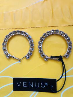 Venus Rhinestone Hoops Earrings 
