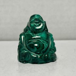 Hand-Carved Malachite Buddha Figurine 