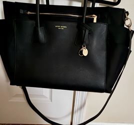 Henri Bendel 57th Ave New York Black Leather Satchel Handbag/ Diaper Bag