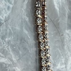 7 1/2” Sterling Silver Gold Colored Bracelet